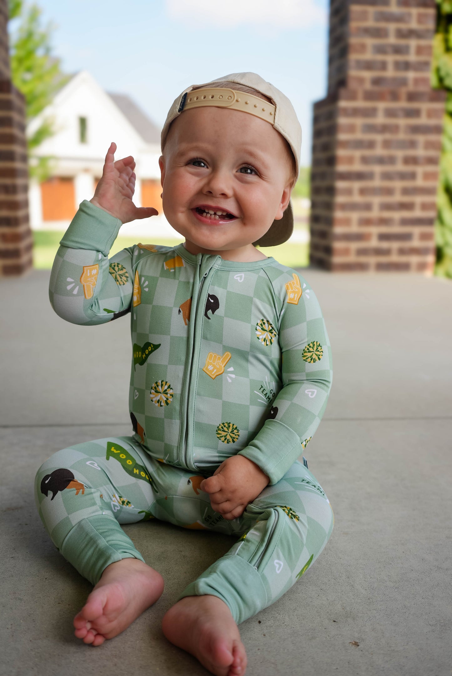 Green & Gold Rally Romper