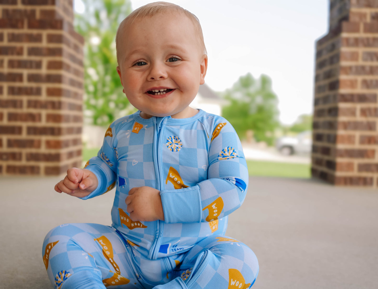 Blue & Yellow Rally Romper
