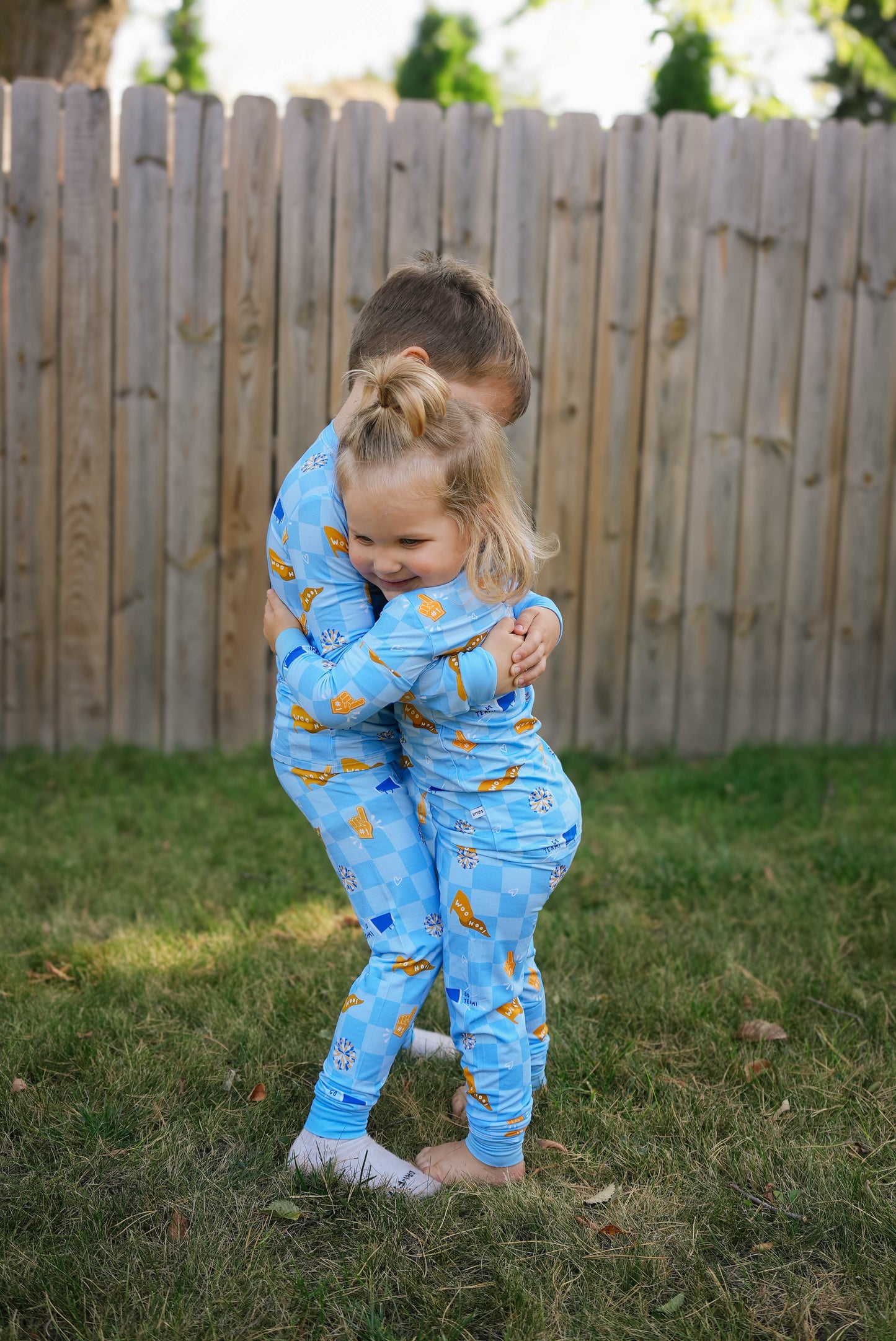 Blue & Yellow Rally Two-Piece Pajama Set