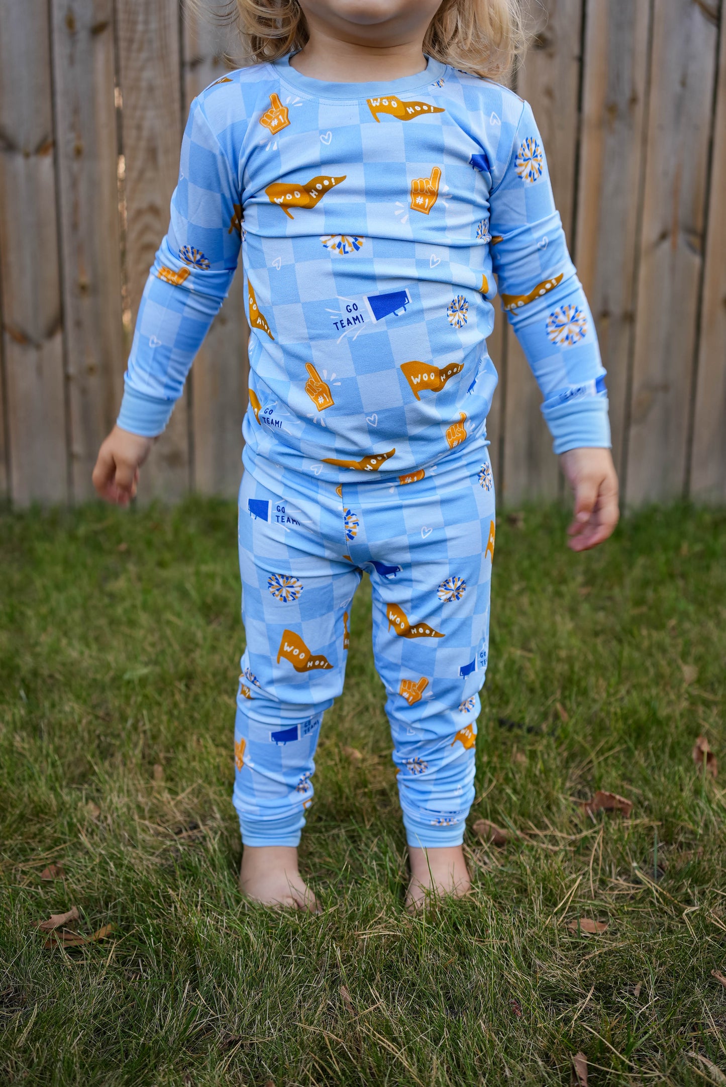 Blue & Yellow Rally Two-Piece Pajama Set