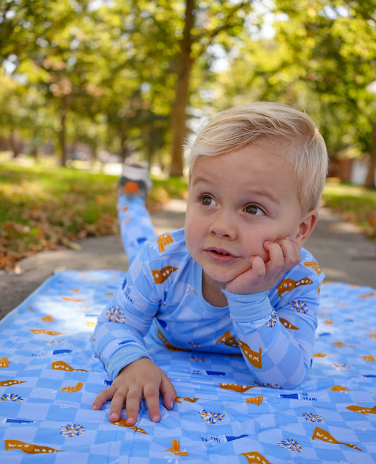 Blue & Yello Quilted Blanket
