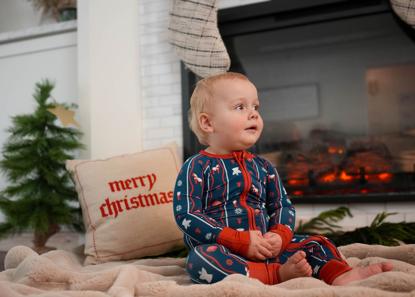 Navy Blue Nordic Nights Zippy PJs