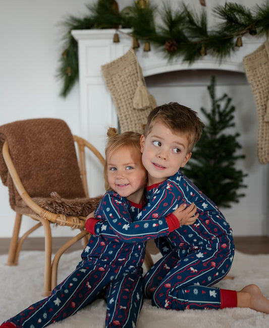Navy Blue Nordic Nights Two-Piece Pajama Set
