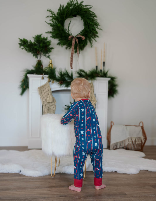 Navy Blue Nordic Nights Zippy PJs