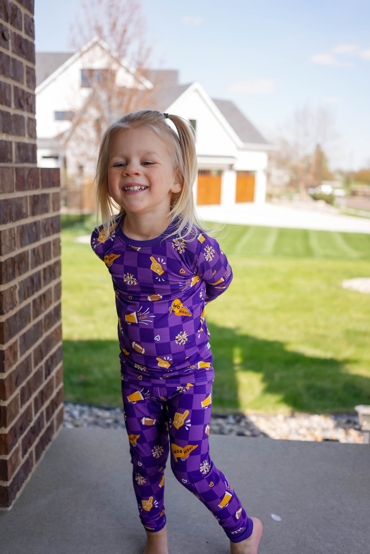 Purple & Gold Rally Two Piece Pajama Set