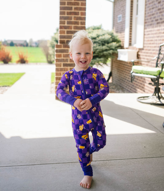Purple & Gold Rally Romper