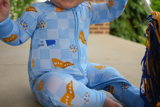 Blue & Yellow Rally Romper