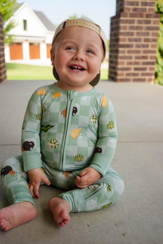 Green & Gold Rally Romper
