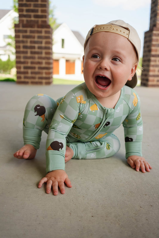 Green & Gold Rally Romper
